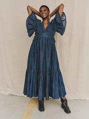 Shelby Cotton Denim Maxi Dress