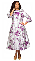 Diana Couture Church Dress 8700-Silver/Purple - Church Suits For Less