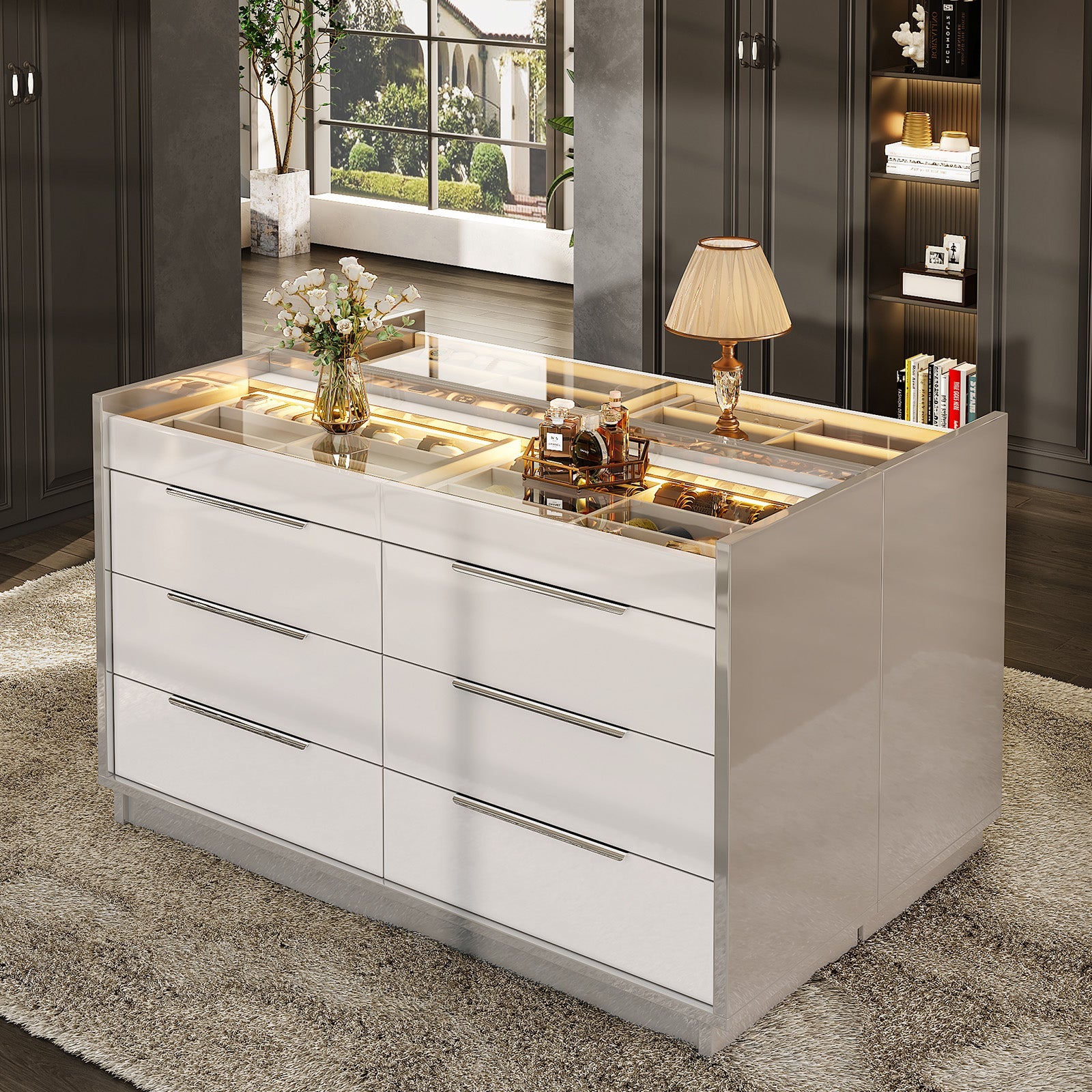 Kino 8-Drawers Dresser - White&Gray