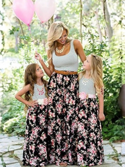 Mommy and Me Floral Besties Sleeveless Maxi Dress