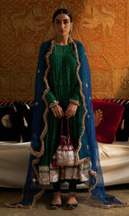 Phillauri Emerald Green Tiered Anarkali With Chooridar And Dupatta - Set Of 3