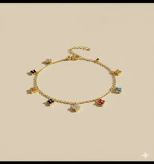 Clover gem bracelet Gold plated