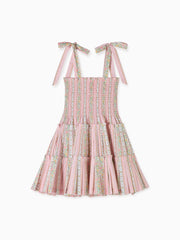Hill House Home X La Coqueta Pink Floral Stripe Ribbon Women Charlotte Nap Dress