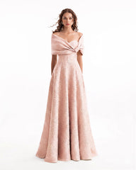 Sweetheart Off-Shoulder Jacquard Dress