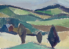 Swedish Mid Century Oil Painting by Allen Erwö 1954