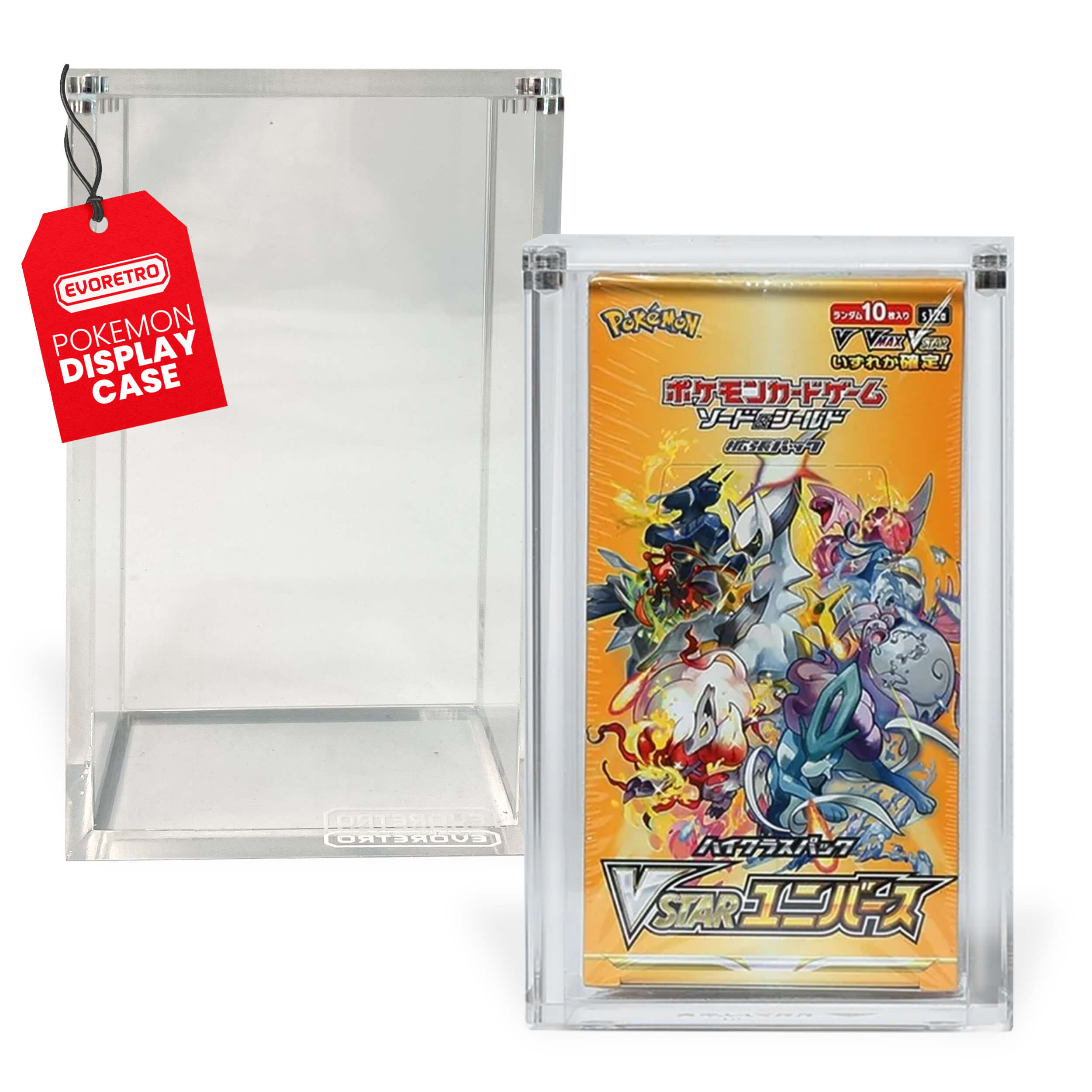 Durable acrylic collectible case for Japanese booster box displays – EVORETRO pokemon display case
