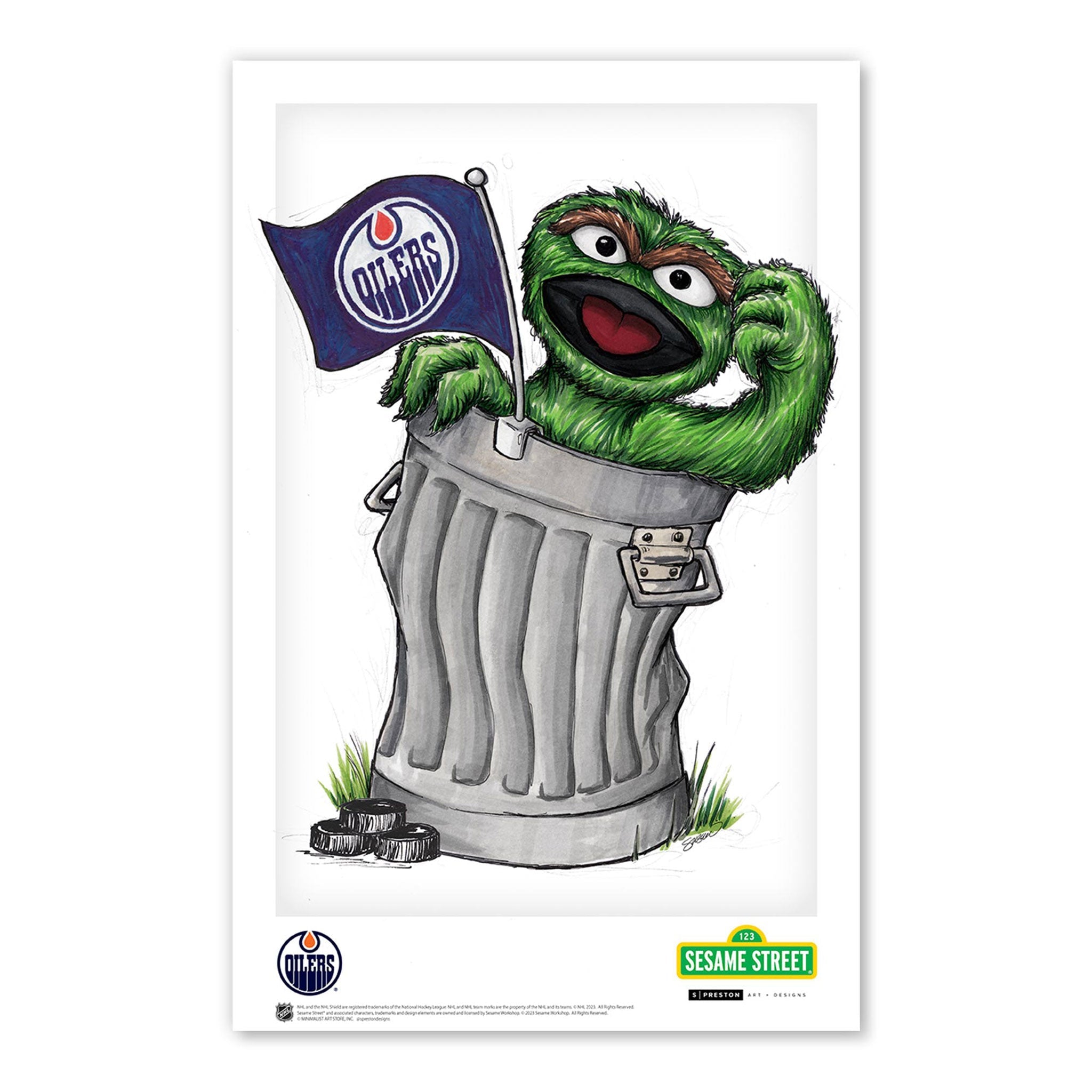Edmonton Oilers Oscar The Grouch 11x17 Poster Print