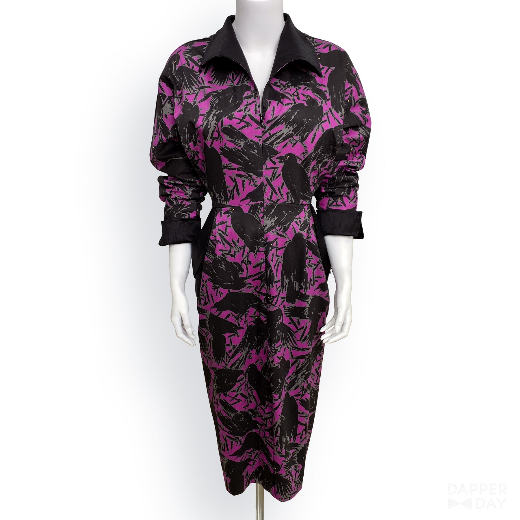 'Kyōsai Crows' Vandra Dress in Cotton - Final Sale