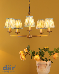 Dar Lighting Favian 5 Light Matt Bronze Pendant With Shade