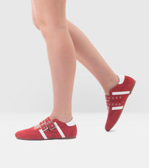 SNEAKERS CAMOSCIO ROSSO