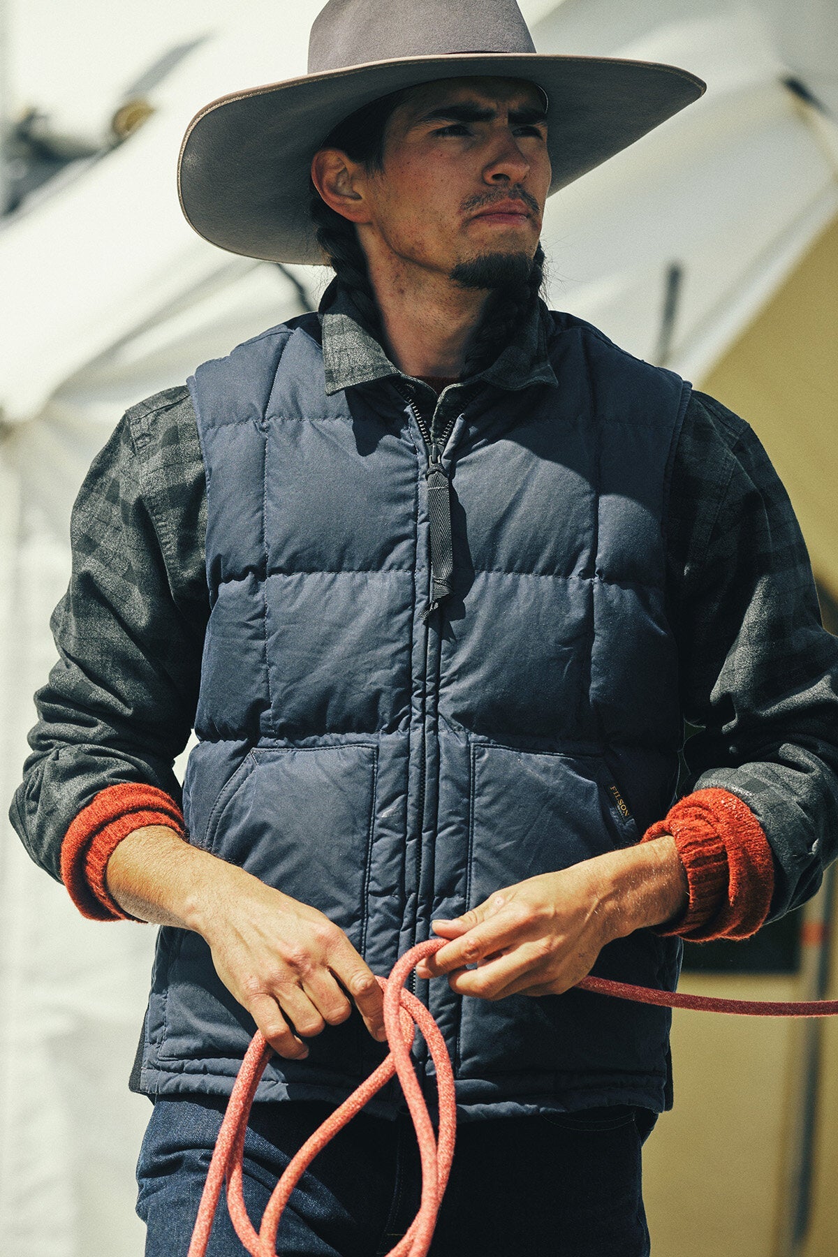 WAXED DOWN VEST