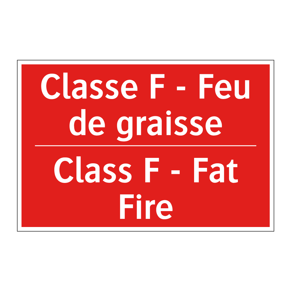 Classe F - Feu de graisse - Class F - Fat Fire