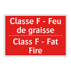 Classe F - Feu de graisse - Class F - Fat Fire
