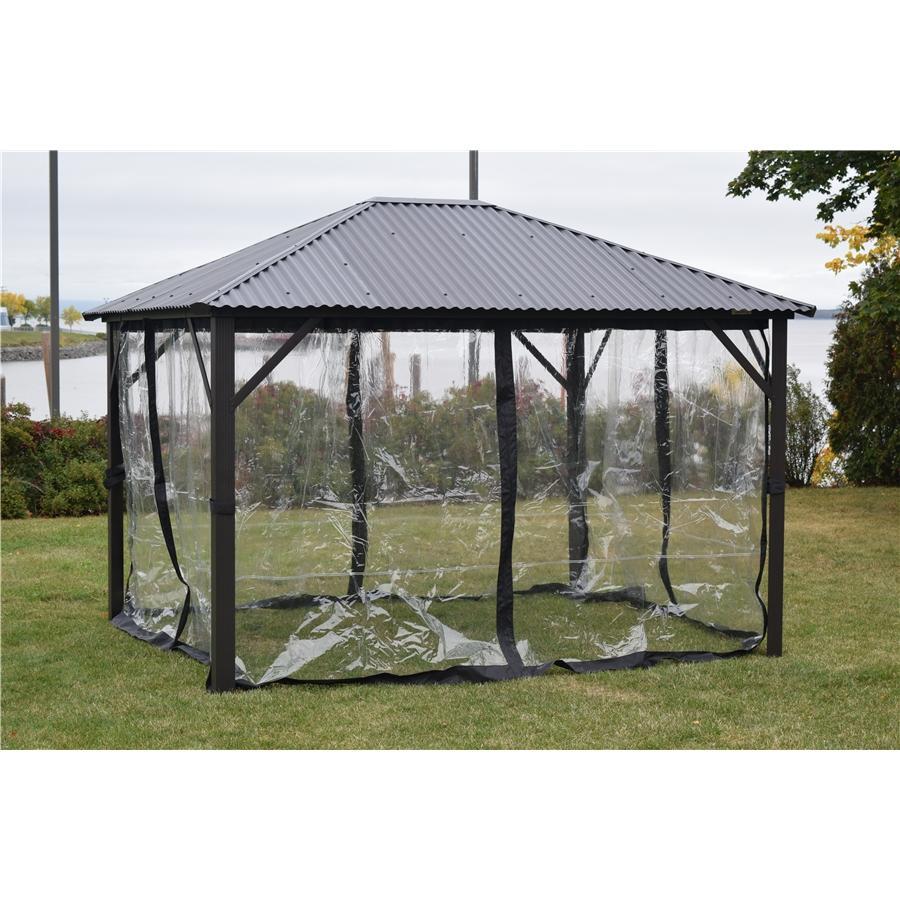 F.Corriveau International - Rideau Clair / Mica pour Gazebo 10' x 14', Transparent - Simple Boutique