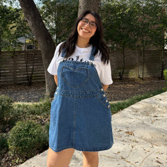 Denim Overall Dress - Medium Wash