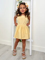 Sunny Yellow Polka Dot Mini Dress by Kids Couture Mia Belle Girls