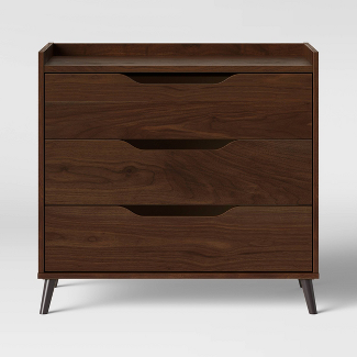 3 Drawer Modern Gallery Dresser Walnut Brown - Room Essentials™