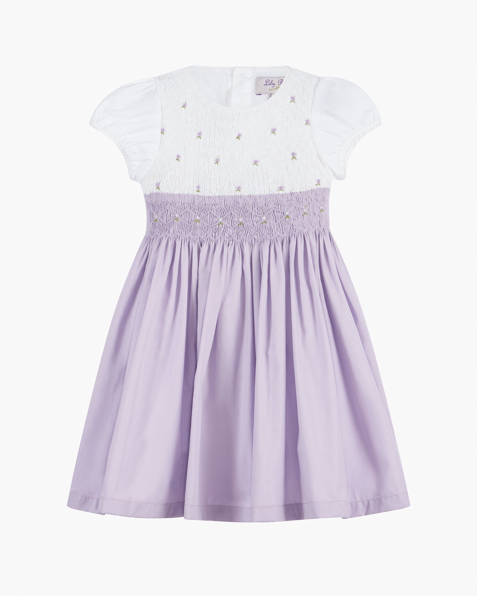 Rose Hand Smocked Dress in Lilac