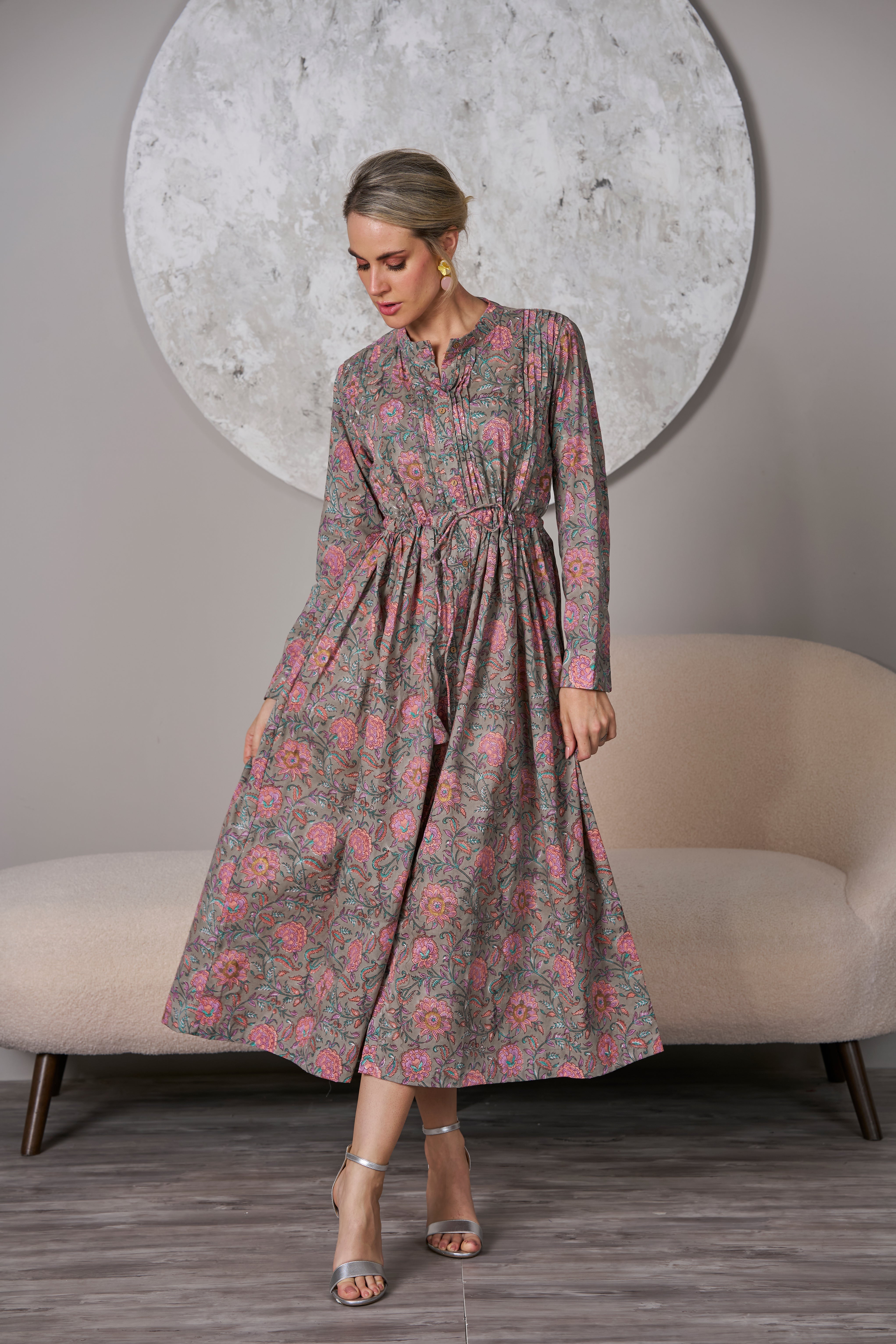 Grey Gloria Shirt Dress, dresses, front