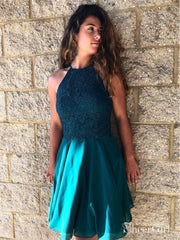 Halter Mini Lace Homecoming Dresses Sexy Backless Junior Summer Dress ARD1561-SheerGirl