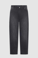 Hanni 7/8 Jean in Black Leopard Patterned