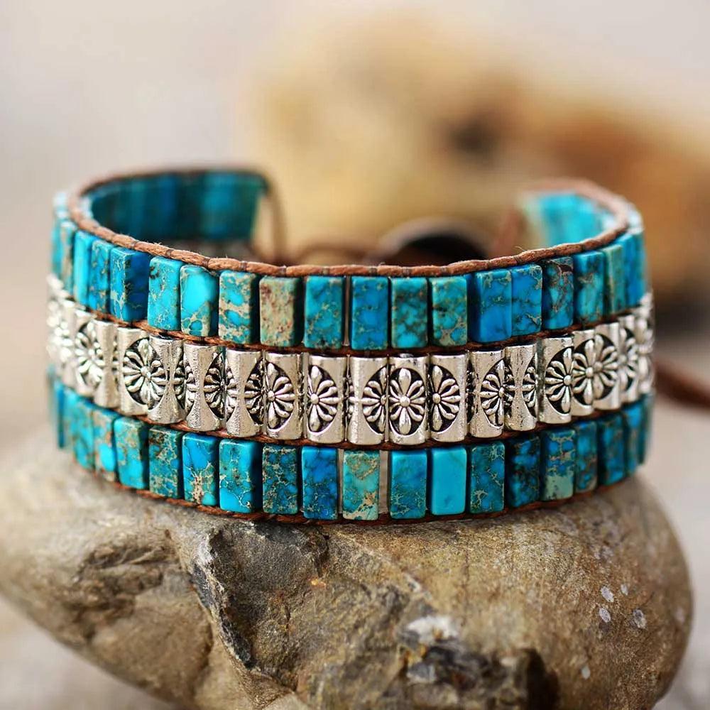 Pulsera Artesanal Turquesa - Piedra Mistica