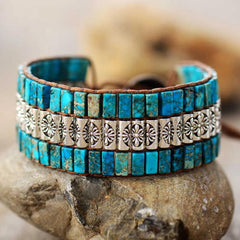 Pulsera Artesanal Turquesa - Piedra Mistica