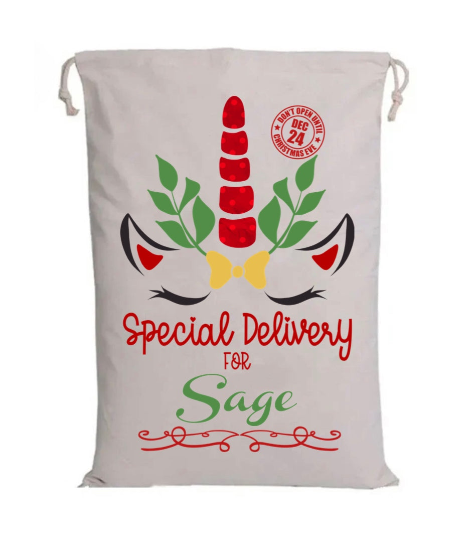 Unicorn Custom Santa Sack