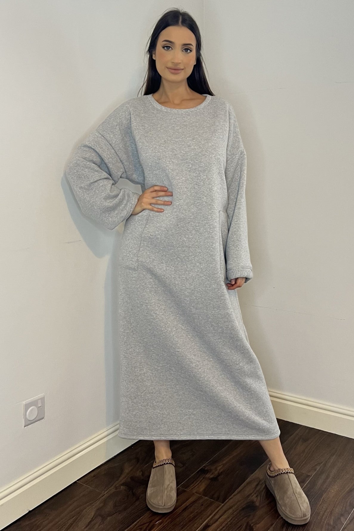 Mona Sweatshirt Dress - Grey