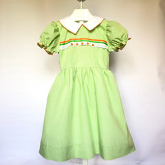 Yesterday's Needle Girl Embroidered Pumpkin Fall Dress
