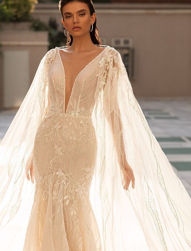 Juliette Elegant V-Neck White Wedding Dress