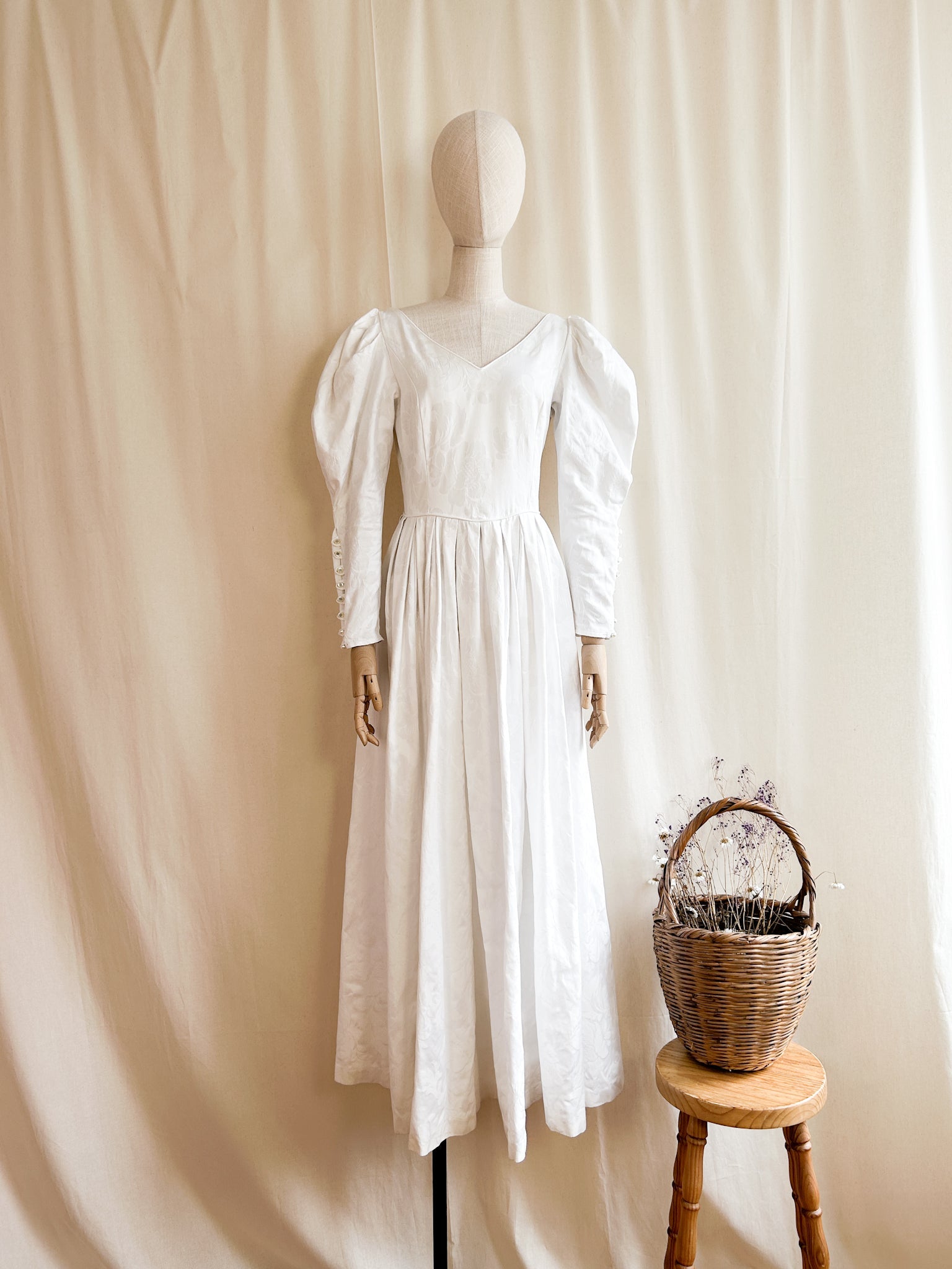 The Abigail ~ stunning precious 80s Laura Ashley damask cotton maxi dress