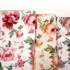 Tissu cotonnade ROSEWOOD, motif britannique fleuri, nombreuses couleurs - OEKO-TEX STANDARD 100