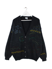 Vintage 90s Cardigan Strickjacke Schwarz L