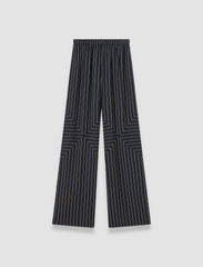 Black Hulin Geometric Print Silk Trousers - Joseph