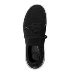 Women's FitFlop SUPER-Q Knit Slip-On Laced Sneaker BLACK WHITE JM1-001