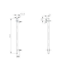Allegra T-Bar Vertical Heated Towel Rail JY-12V-RVHT-MB - Bathroom Hub