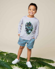 Baby Kids Bamboo Pajamas — Jurassic World™ Indominus Long Sleeve Shirt — Image 1