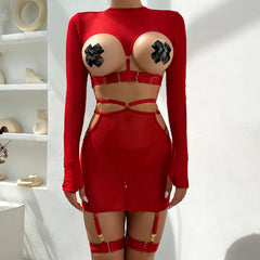 Kinky Lingerie Bdsm sexy red dresses Submissive Costumes Cosplay