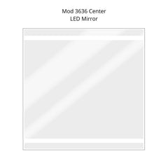 Krugg Reflections Mod 36" x 36" 5000K Square Center Configuration Wall-Mounted Silver-Backed LED Bathroom Vanity Mirror With Built-in Defogger and Dimmer