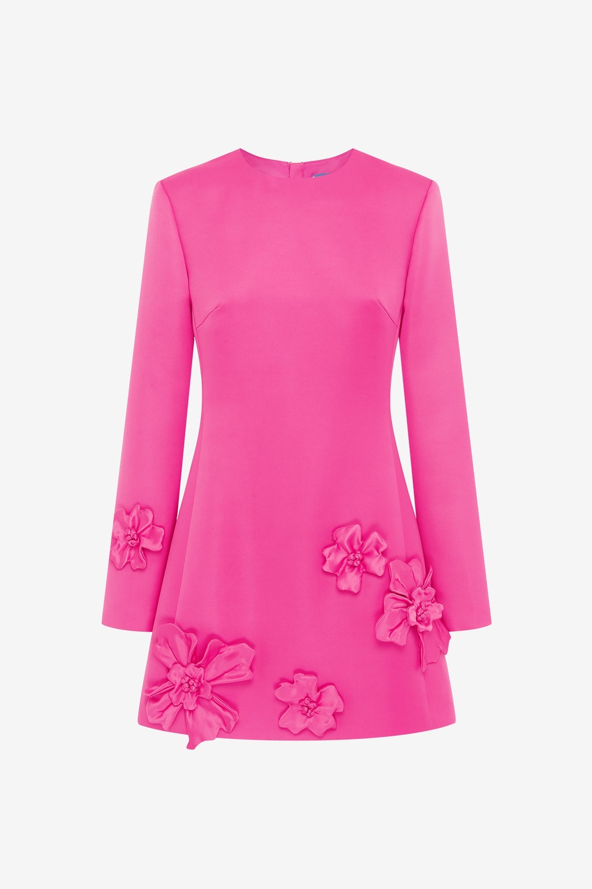 Aliza Long Sleeve Petal Mini Dress - Hot Pink Dress Mini