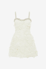 Sophia Embellished Lace Mini Dress - Snow Dress Mini