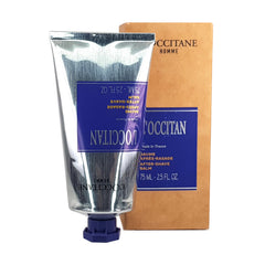 L'Occitan Afer Shave Balm Vorderansicht der Aluminiumtube und Umverpackung, Ihnaltsangabe 75ml