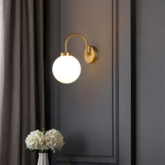 Lámpara de Pared Vintage Esférica de Vidrio para Dormitorio – Iluminación Cálida y Elegante 0