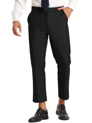 INSPIRE CHIC Men's Cropped Pants Slim Fit Flat Front Ankle-Length Dress Pants 38 Bright Black