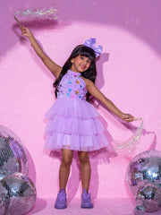 Barbie's Girls Purple Three Layered Dress