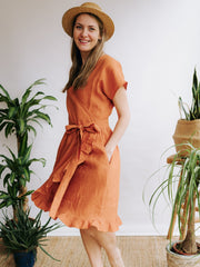 Linen Wrap Dress 'Lizzie' Womens Wrap Dress Linen