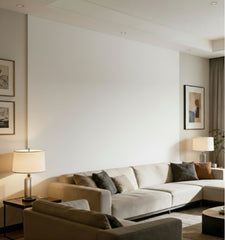 Linnen Japandi Wandpaneel - Natuurlijke Textuur - 280 x 122cm - White