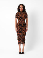 Knockout Dress Chestnut Leopard Print