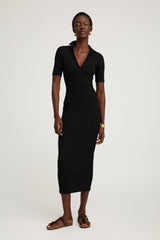 Rib Polo Maxi Dress